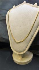 Synthetic Cubic Zirconia Stone Necklace Yellow Gold Electroplate 7.06g